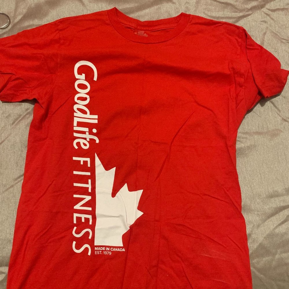 Red Goodlife fitness short sleeve t shirt